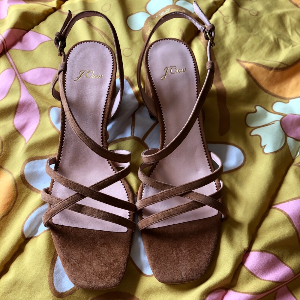 🆕J. Crew Odette Tan Suede Strappy Sandals - Picture 5 of 9